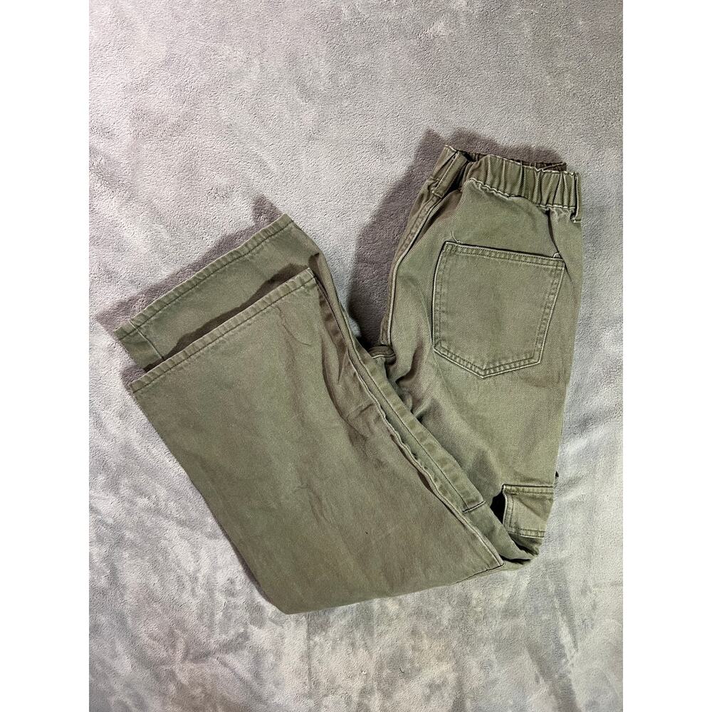 Forever 21 olive green cargo jogger pants flexible high-rise waistband womens M - Picture 6 of 9